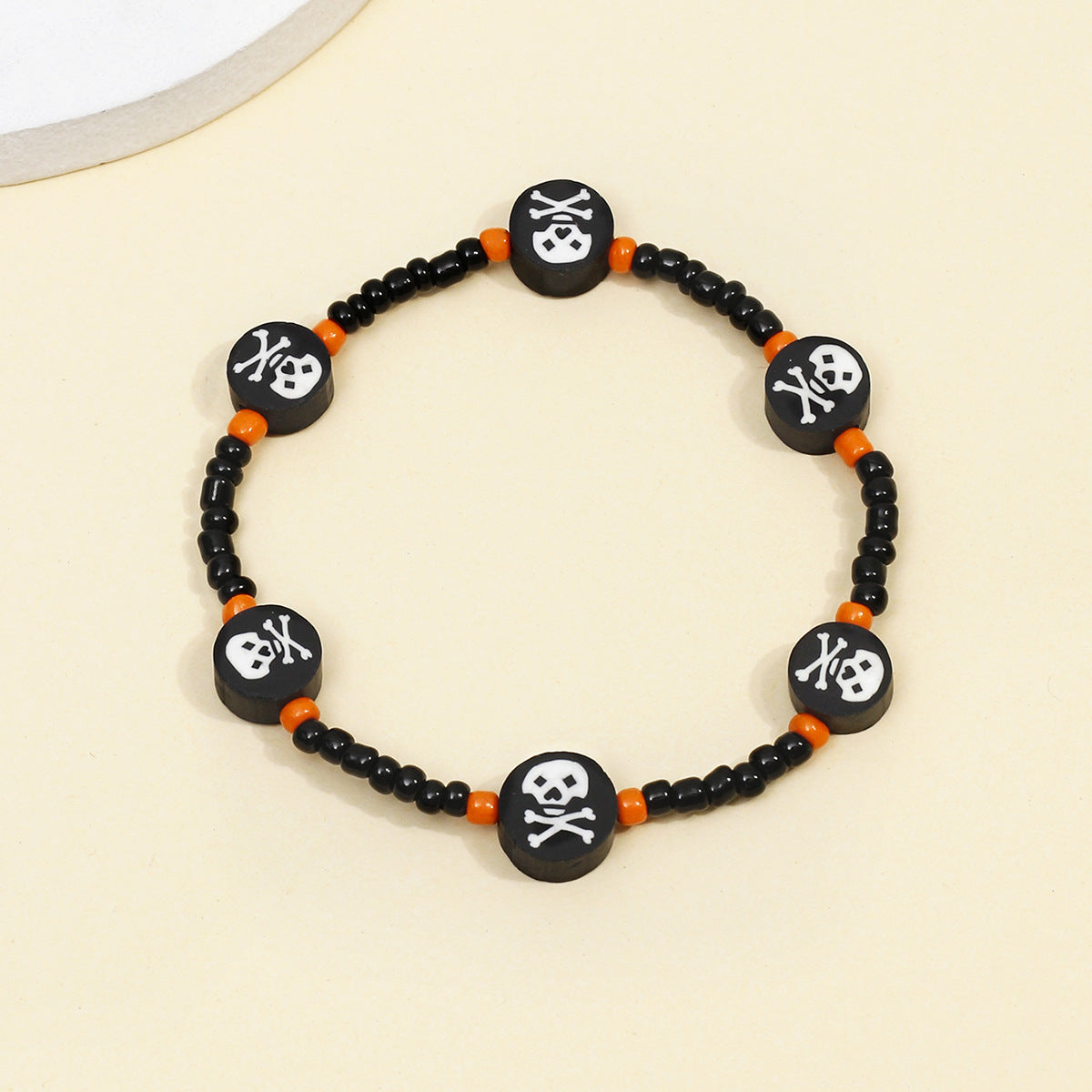Wholesale Halloween Skeleton Bones, Soft Pottery, Rice Beads, Beaded Bracelets